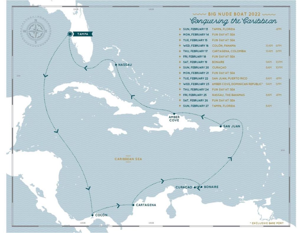 Esta compañía de cruceros nudista está lanzando dos semanas en 2022 a bordo del Carnival Pride, un crucero por el Caribe completamente desnudo