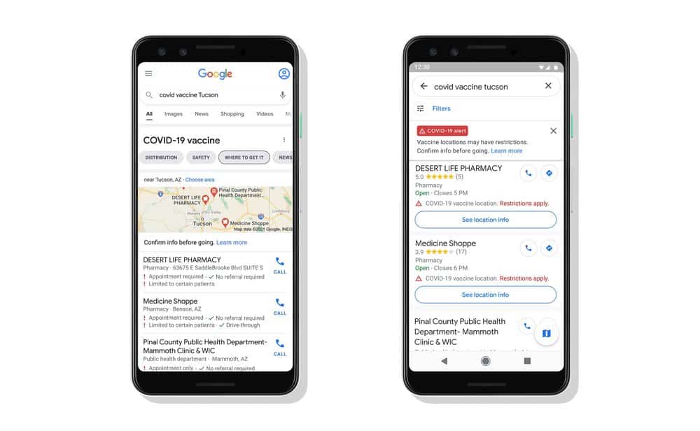 Estados Unidos: Google Maps mostrará los sitios de vacunación contra COVID-19