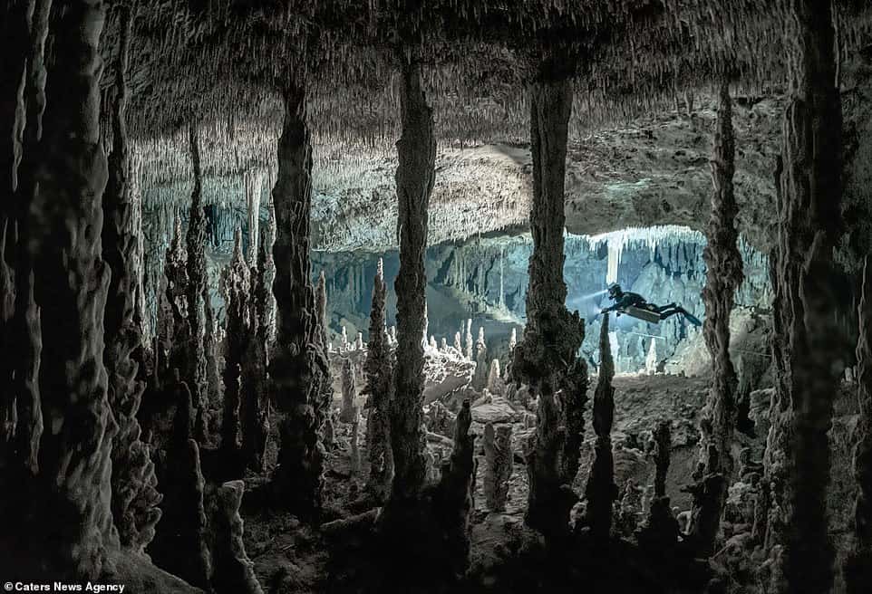 Martin Broen Intrépido buzo capturó en imágenes el impresionante laberinto de cuevas submarinas que se encuentra debajo de la Riviera Maya Martin Broen