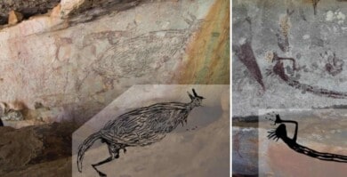 Descubren que una pintura rupestre de un canguro tiene 17.000 años de antigüedad y es la más antigua de Australia