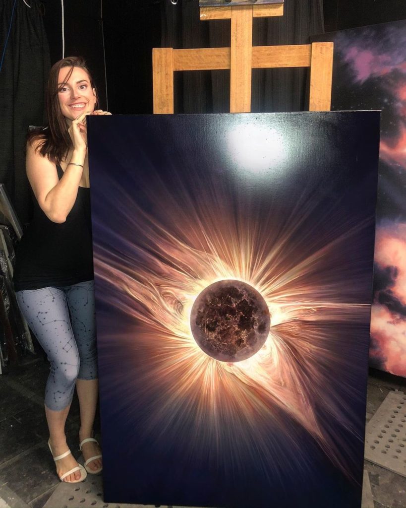 Esta artista dedicó 10 días a recrear un eclipse solar en una espectacular pintura digital