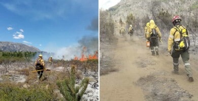 El incendio en El Bolsón continúa y más de 100 personas se encuentran trabajando en el lugar