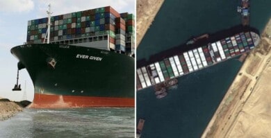 Lentamente están logrando mover el barco que quedó encallado y bloquea el canal de Suez