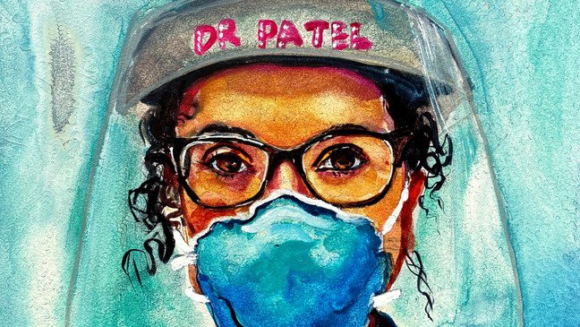 Una artista pintó más de 150 retratos de trabajadores de la salud durante la pandemia