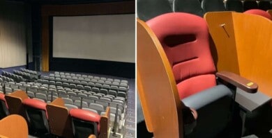 Una sala de cine japonesa incorporó butacas que facilitan el distanciamiento social al momento de mirar películas