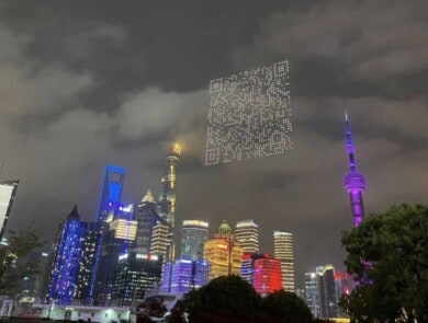 drones-código-qr-gigante-shangai-china