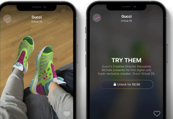 Así son las primera zapatillas virtuales de Gucci que solo se pueden usar en entornos digitales