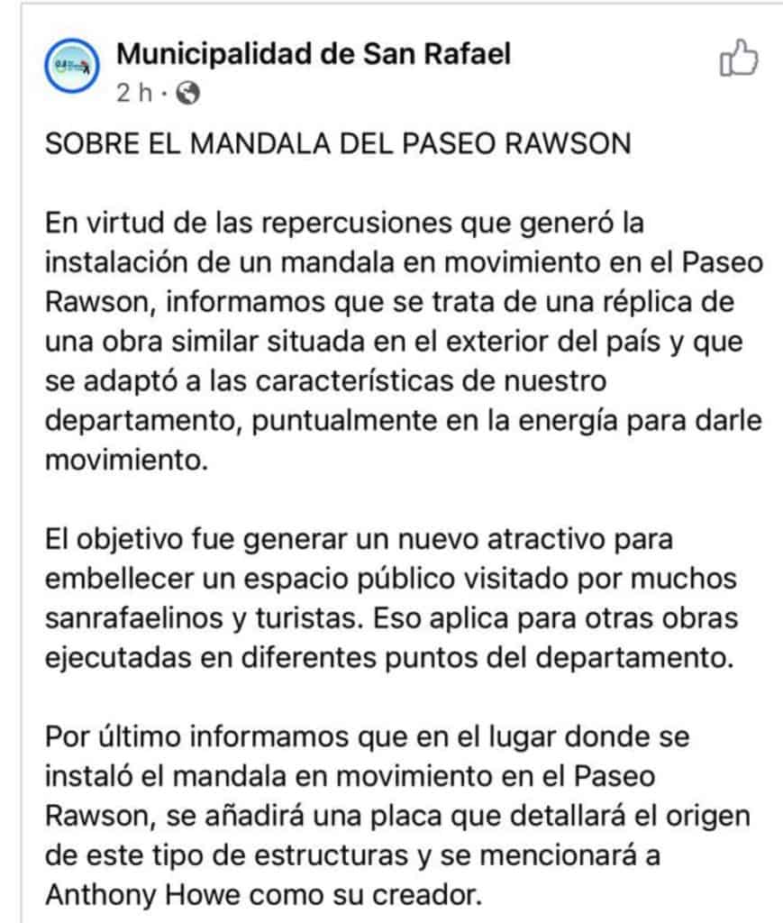 Un destino de Argentina instaló una obra que resultó ser un plagio: tuvieron que removerla el mismo día image Captura de Pantalla 2021 05 12 a las 18.46.50