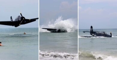 Un avión se estrelló a unos metros de una mujer embarazada que se encontraba haciendo una sesión de fotos