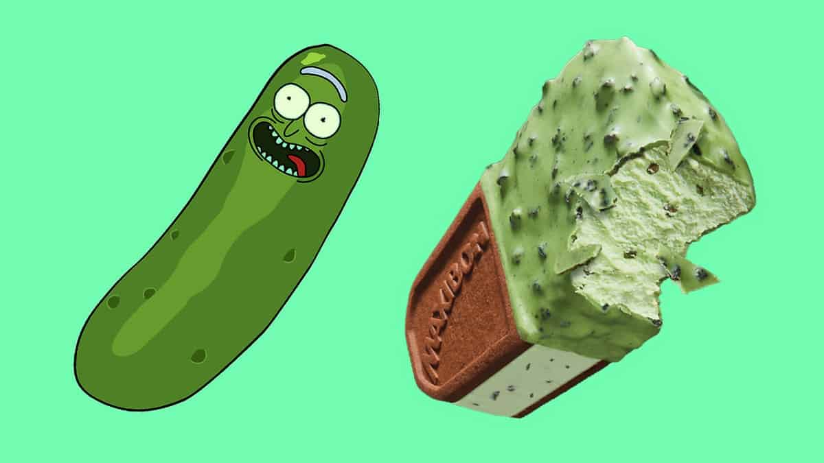 sándwich de helado con sabor a 'Pickle Rick'