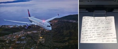 Un piloto de la aerolínea Delta dejó pegada una nota cuando comenzaba la pandemia y fue encontrada 435 días después