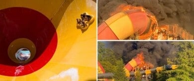 En Estados Unidos se incendió un tobogán de agua cuyo nombre era 'High Anxiety'
