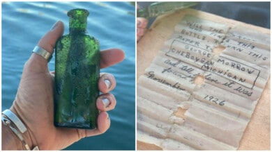 Encontró una botella en el fondo del río con un mensaje de 1926 y decidió cumplir lo que la carta pedía