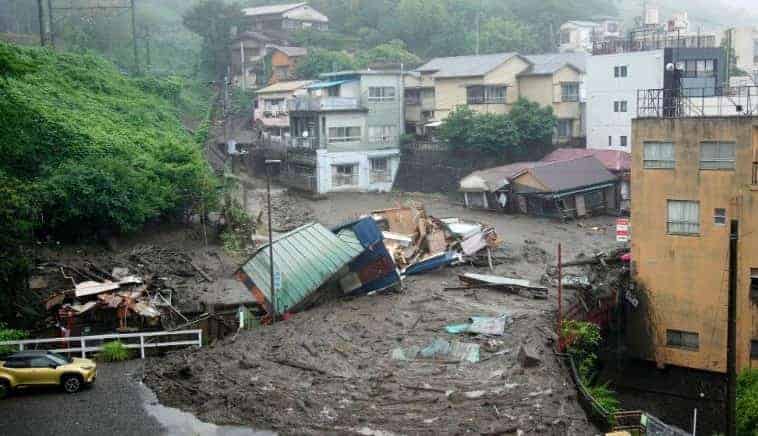 Deslizamiento de tierra en Japón