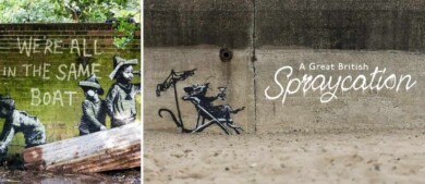 Banksy lanzó un video en el que se lo ve haciendo algunos de sus icónicos trabajos