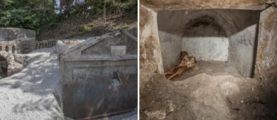 Encuentran una tumba con un cuerpo momificado en las ruinas de Pompeya