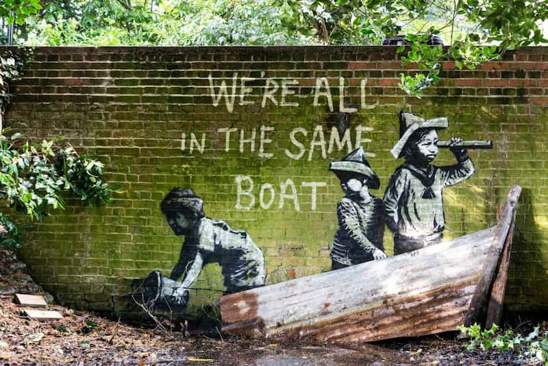 Obra de Banksy - We're all in the same boat