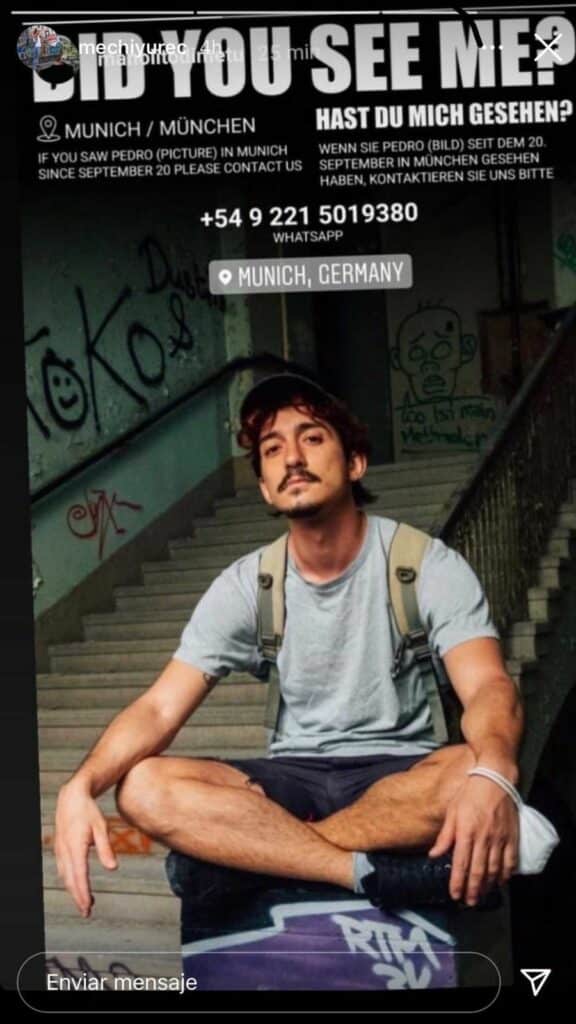 Pedro Romanazzi Murió en un accidente viajando por Múnich y su familia busca desesperada a los compañeros de habitación para recuperar sus pertenencias image Pedro Romanazzi WhatsApp Image 2021 09 30 at 11.18.54 AM