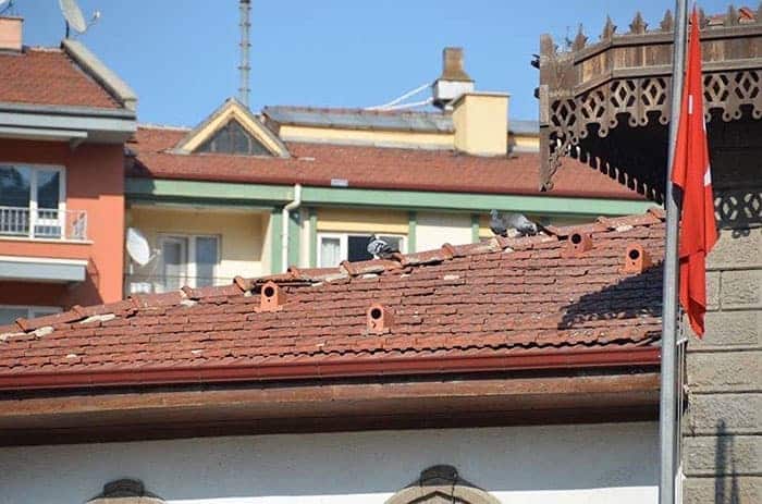 tejas con casitas para pájaros