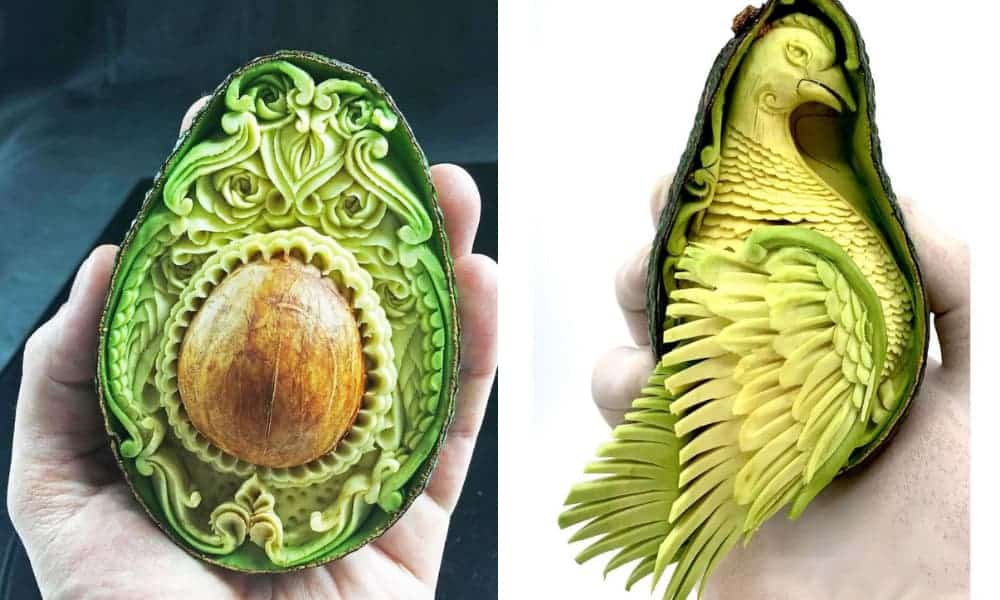 Este artista italiano convierte los aguacates en obras maestras tras tallarlos con diferentes formas-1