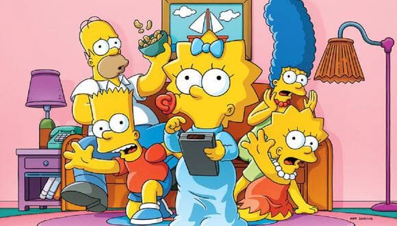 Los Simpson mirando televisión