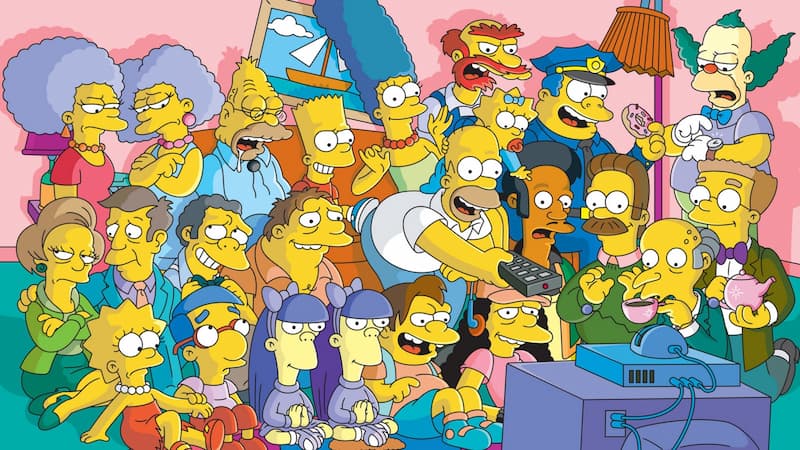 Los Simpson mirando televisión