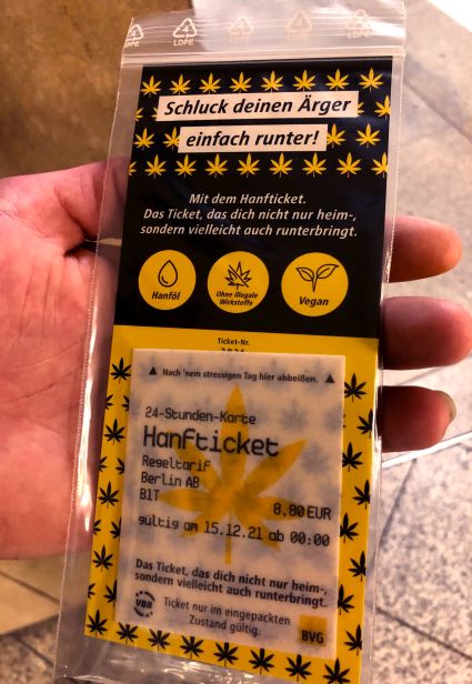 Berlín ofrece tickets de transporte público comestibles con aceite de cannabis