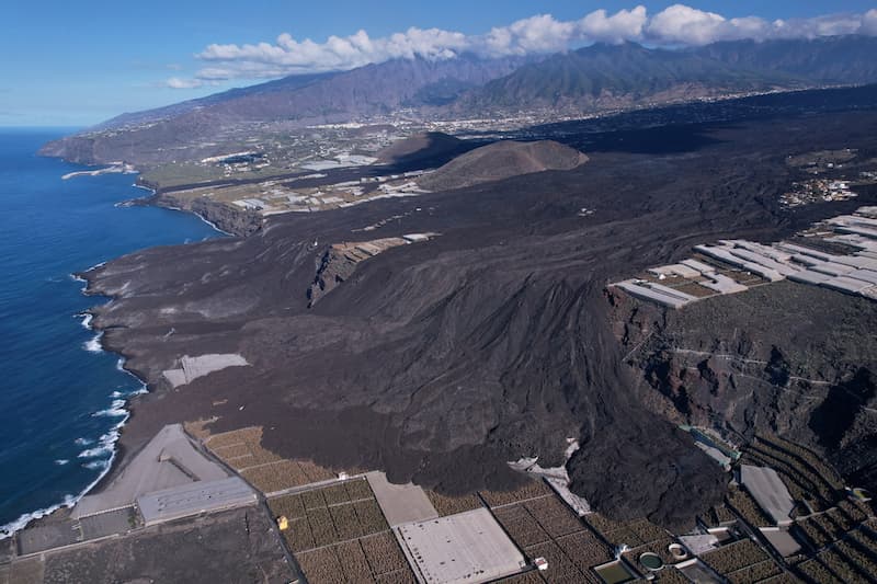 La Palma luego de la erupción - vista aérea