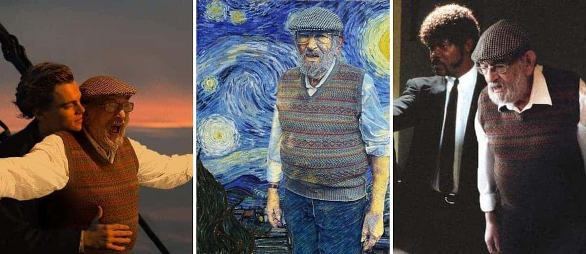 Un artista digital utiliza Photoshop para incorporar a su padre en diferentes imágenes famosas