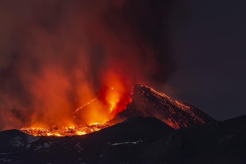 Erupción - monte etna