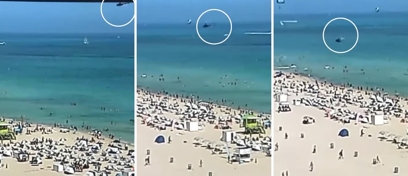 Un helicóptero se estrelló en las costas de Miami Beach