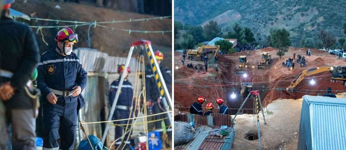 Rescatistas se encuentran a poco metros del niño de 5 años que cayó a un pozo en Marruecos