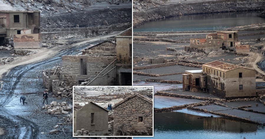 La sequía dejó al descubierto un pueblo 'fantasma' que se inundó hace tres décadas en España