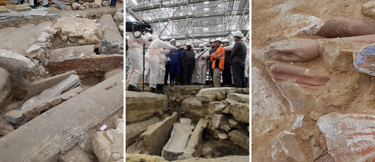 Encuentran un sarcófago de plomo y manos de piedra bajo la catedral de Notre Dame