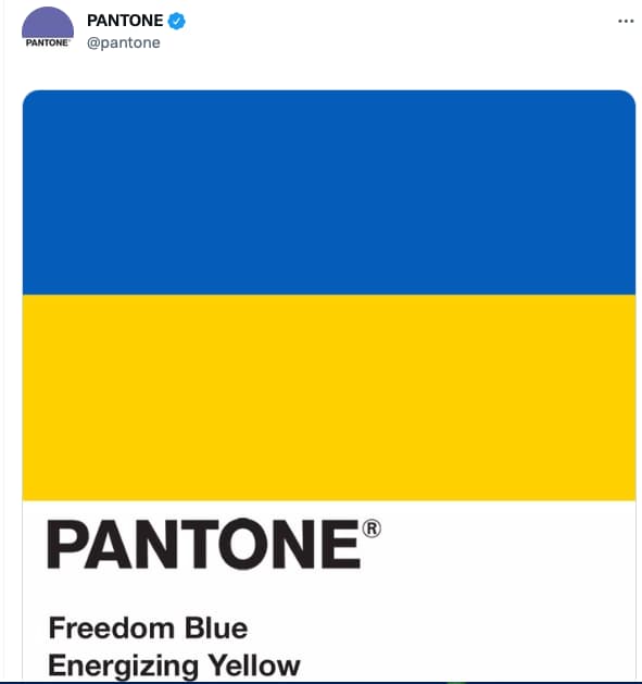 Pantone muestra su apoyo a Ucrania con los colores Freedom Blue y Energizing Yellow