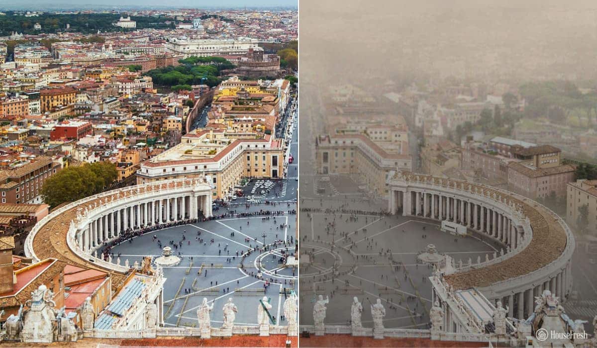 Así se verían las vistas más icónicas del mundo si los niveles de contaminación continúan aumentando