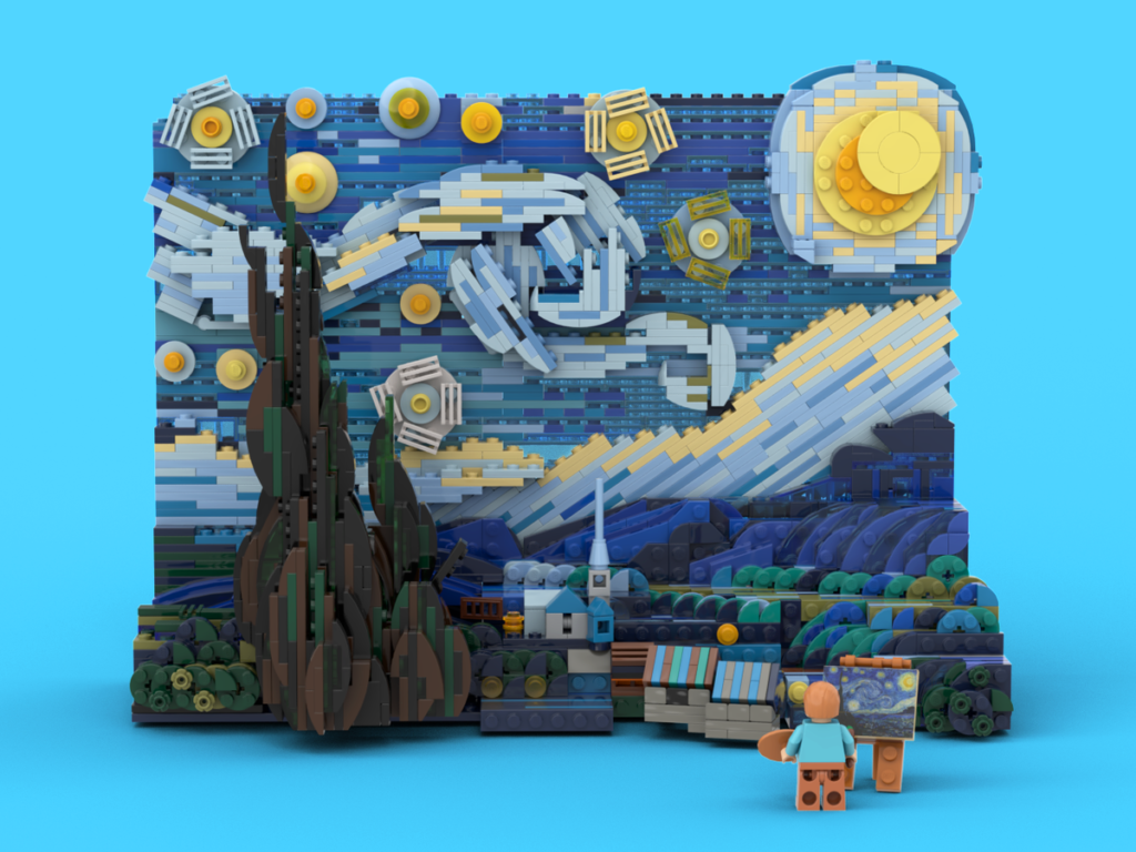 la noche estrellada de van Gogh x lego