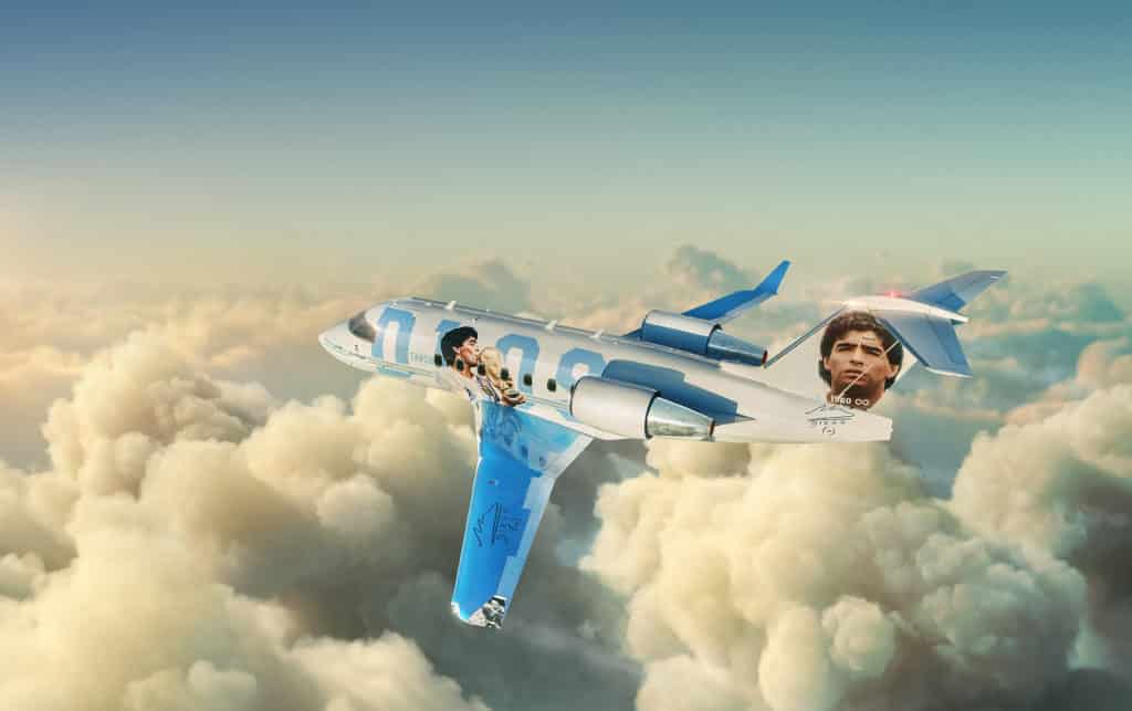 Presentaron Tango D10S, un curioso avión inspirado en Diego Maradona que volará hacia el Mundial de Qatar 2022