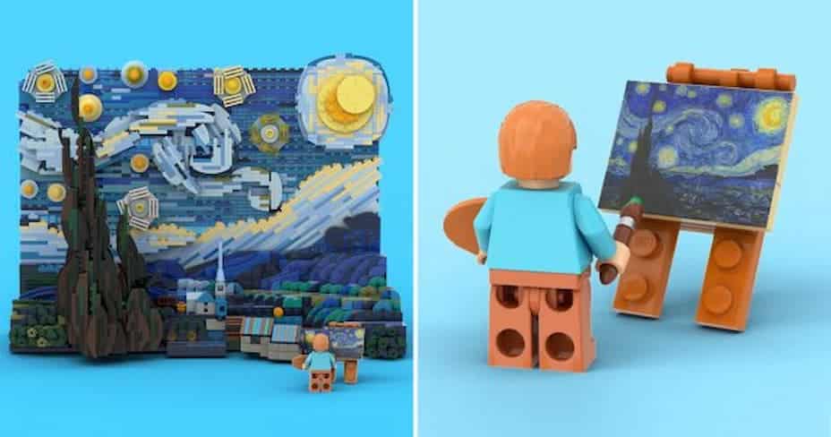 la noche estrellada de van Gogh x lego