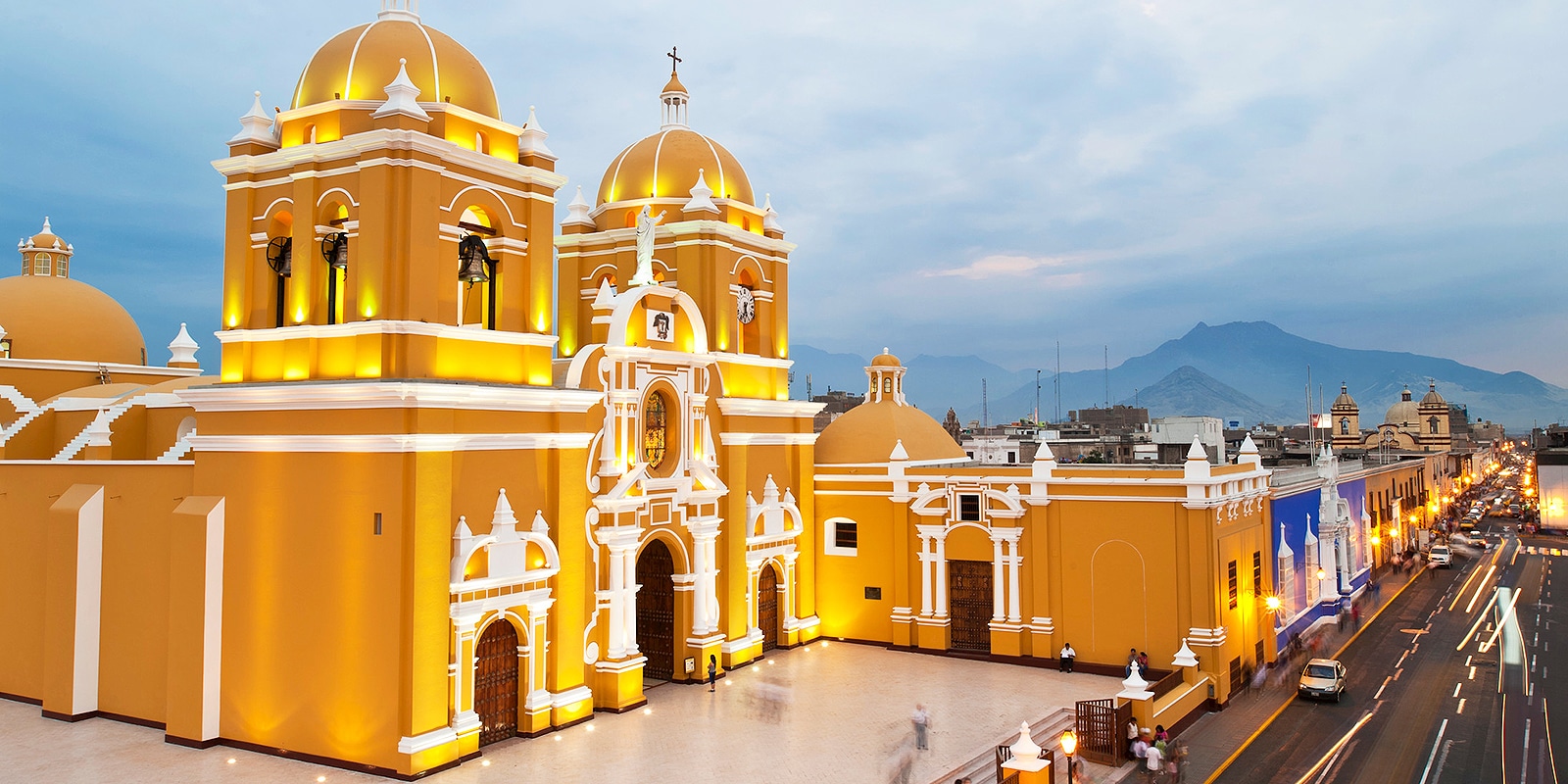 Peru, La Libertad province, north coast, Trujillo, Plaza de Armas, the cathedral