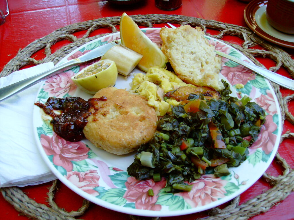 image jamaica Jamaican breakfast ackee saltfish callaloo