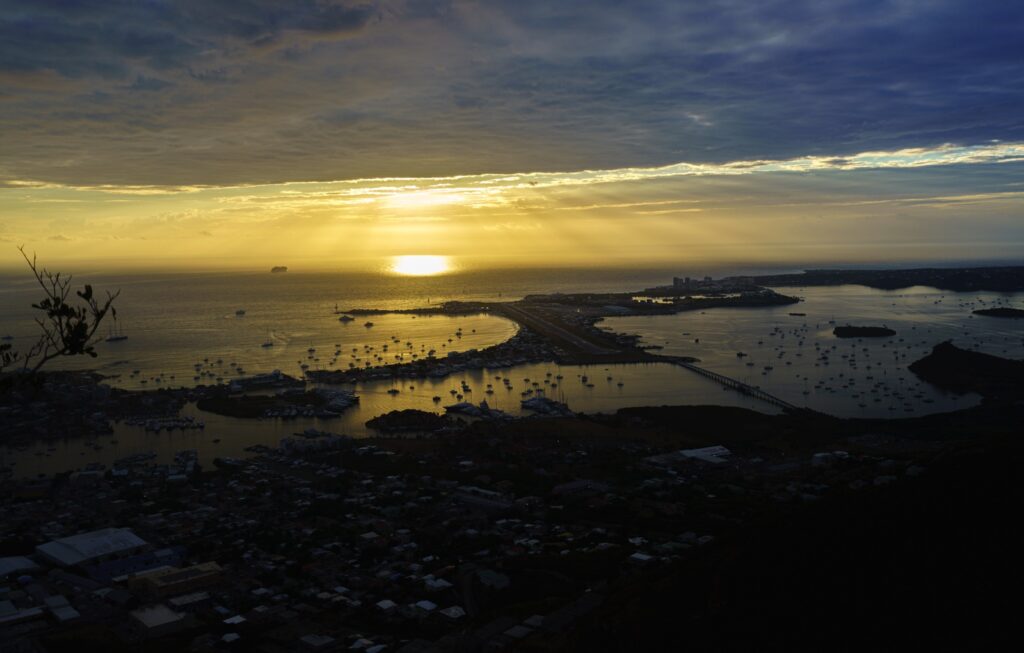 image atardecer aeropuerto st martin