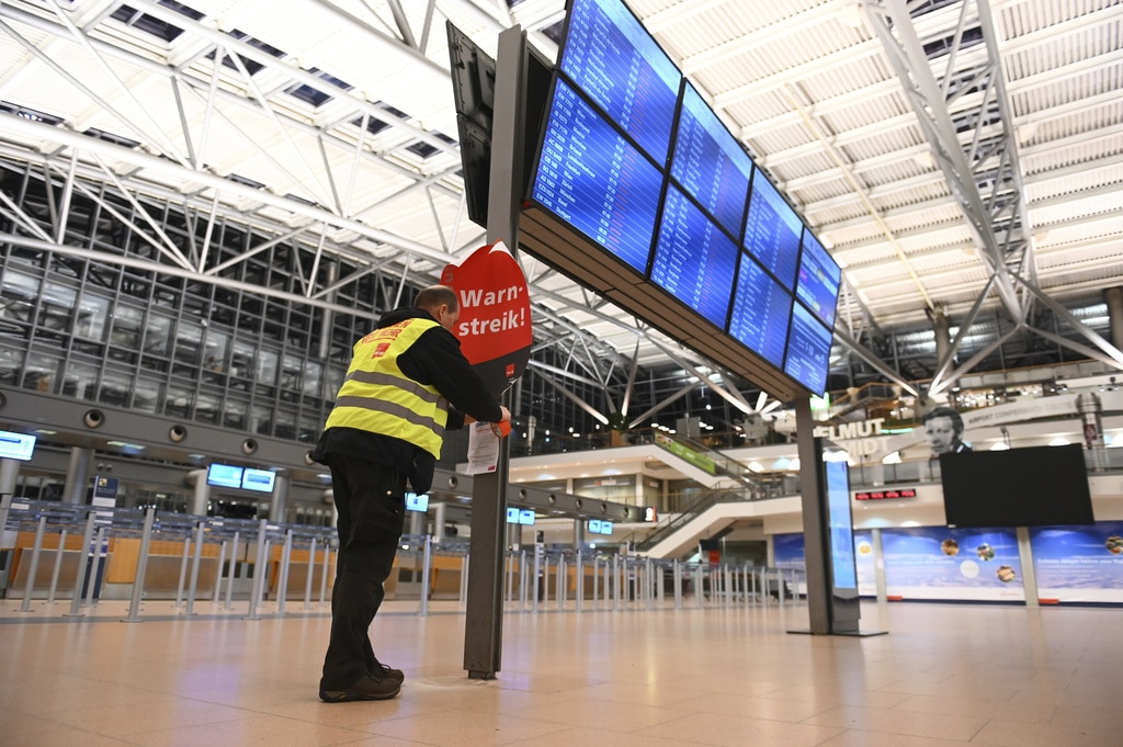 Alemania registra la mayor huelga general de transporte en décadas con suspensión total de vuelos y trenes