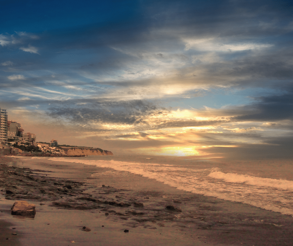 murcielago beach, manta ecuador, canva