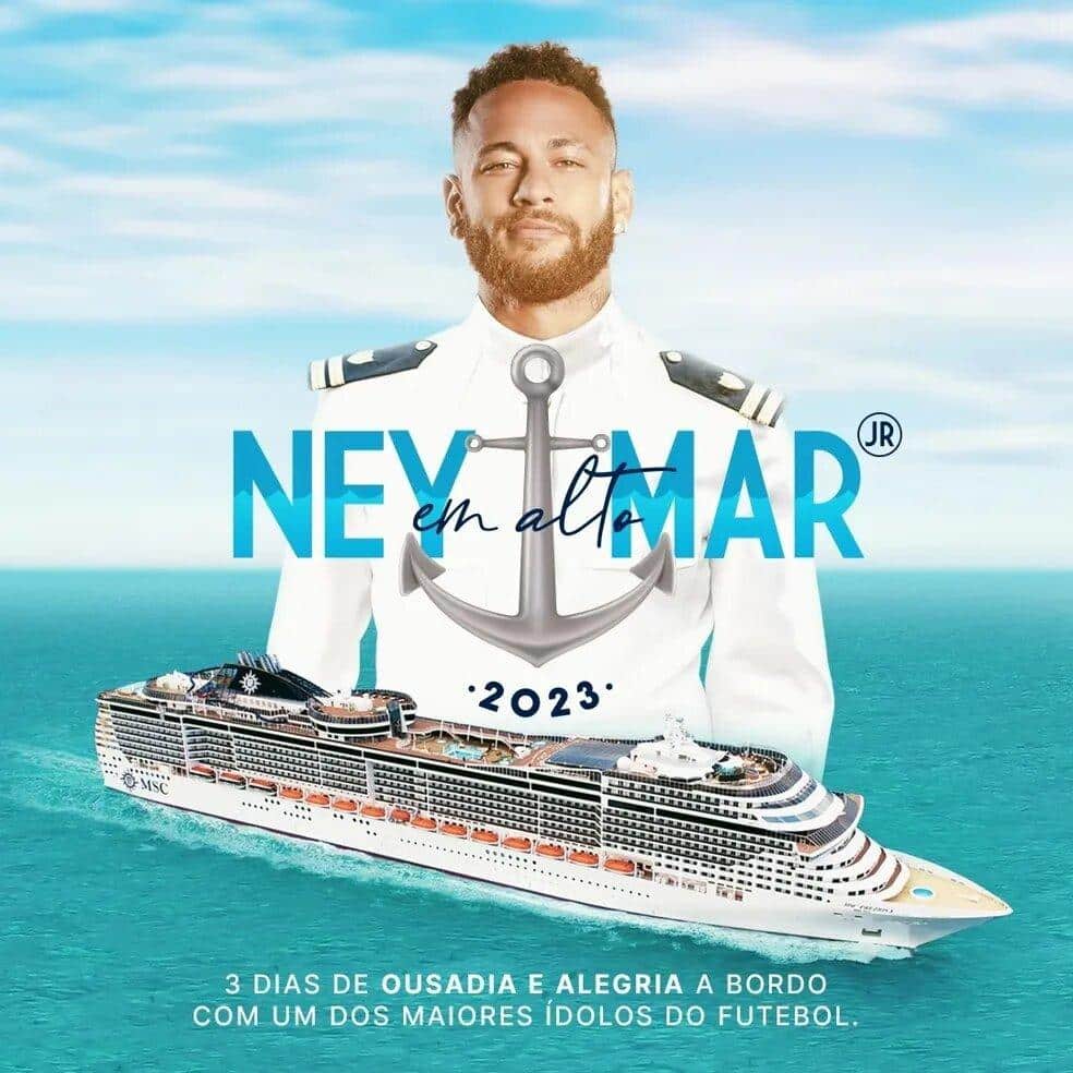 Neymar Jr. será su propio anfitrión en Ney em Alto Mar, el primer Crucero de Atletas del mundo