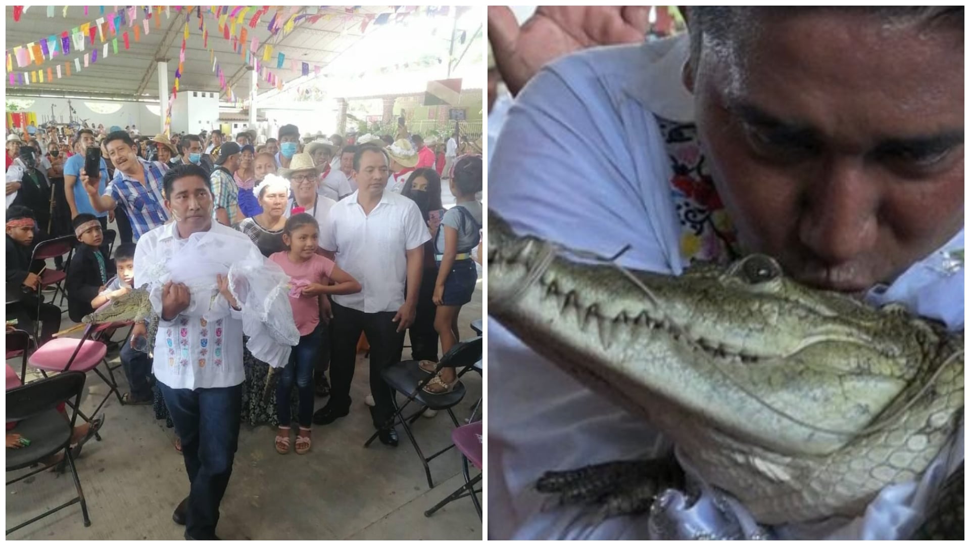 Víctor Hugo Sosa, alcalde de San Pedro Huamelula, caiman