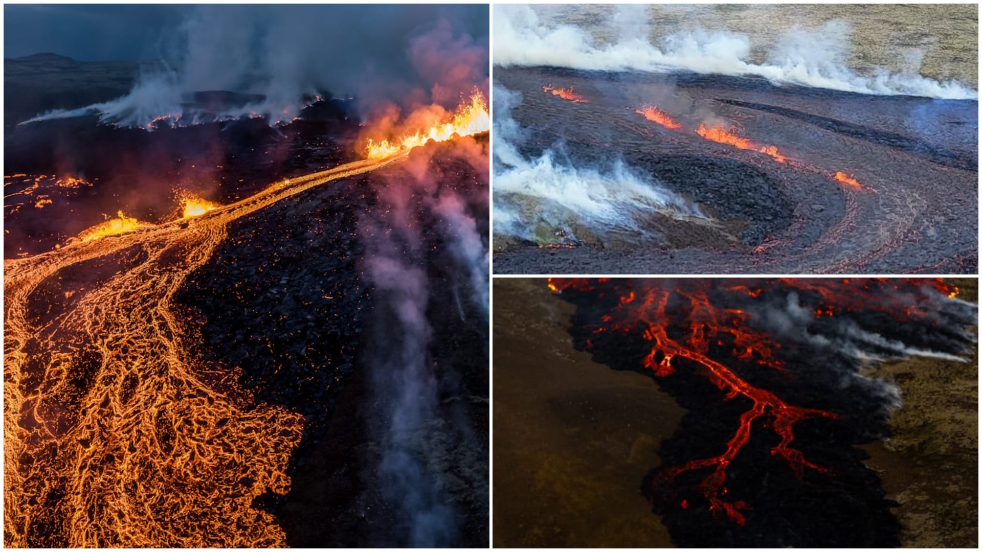 volcan en erupción