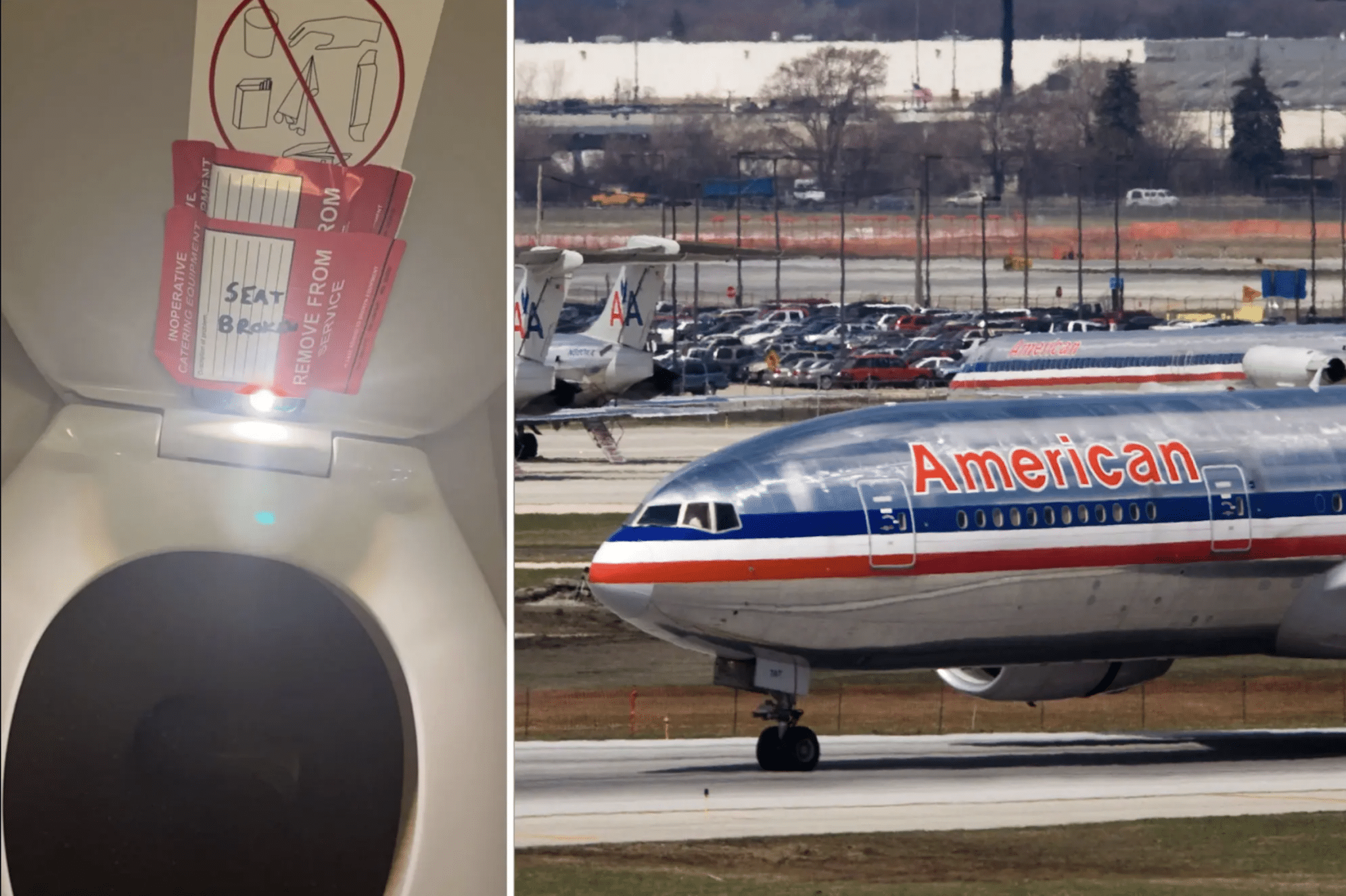 Descubren cámara oculta en el baño del avión de American Airlines supuestamente colocada para tomar fotos de una adolescente