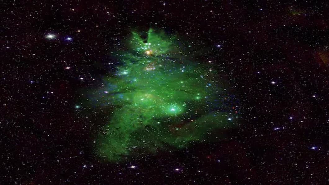 La NASA comparte una foto de un cúmulo de estrellas que parecen un árbol de Navidad