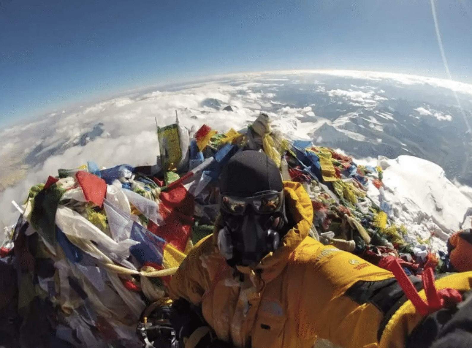 selfie desde la cima del Monte Everest